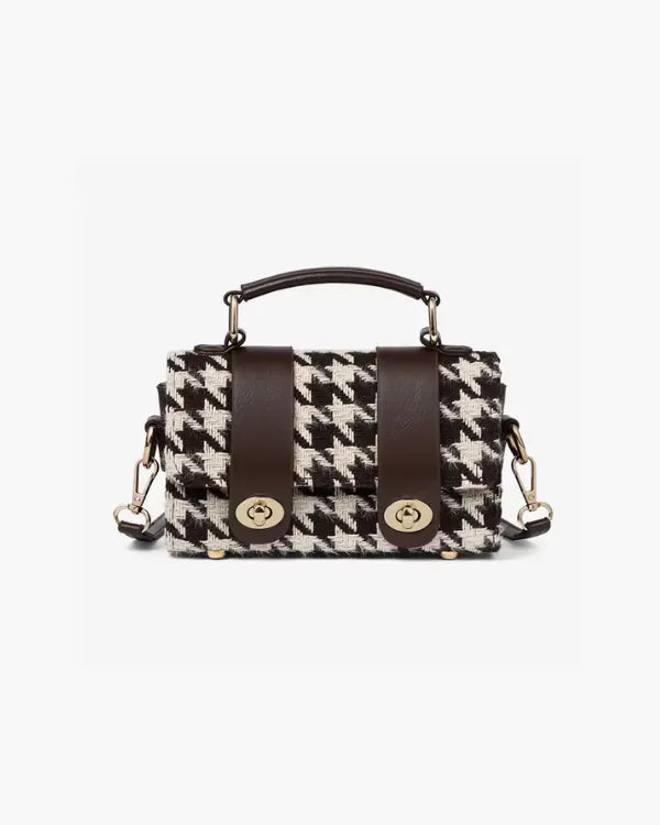 Old Money Handbag – Houndstooth Structured